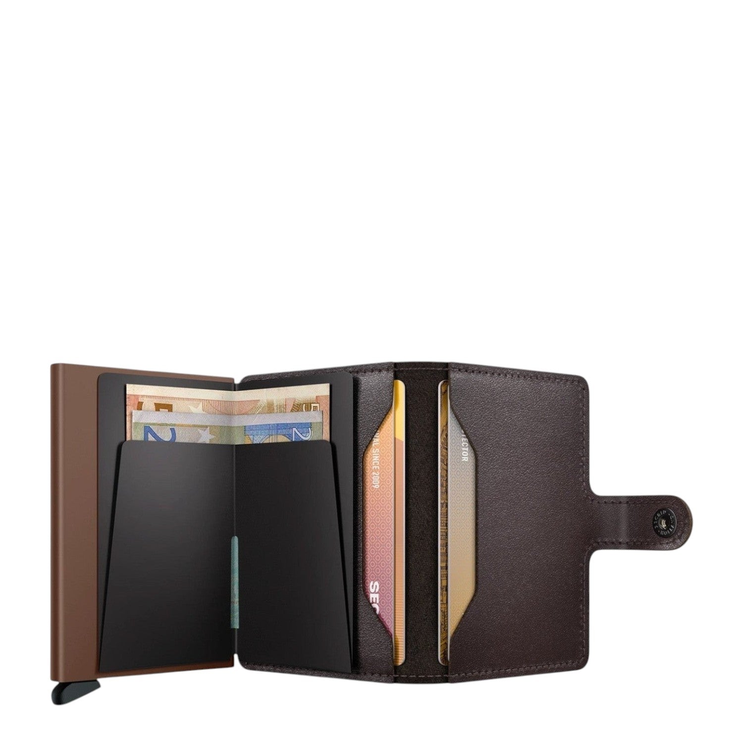 Lieblingstasche Secrid Miniwallet in dark brown leather with integrated RFID-protected card holder and cash slots