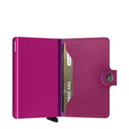 Lieblingstasche Secrid Miniwallet in vibrant fuchsia pink leather with RFID-protected card holder and snap closure