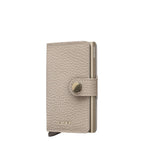 Lieblingstasche Secrid Miniwallet Pebble in beige textured leather with a secure snap button and RFID protection