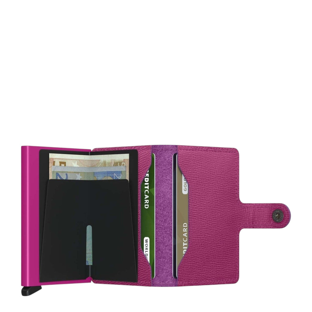 Lieblingstasche Secrid Miniwallet in vibrant pink leather with card protector and internal cash compartment