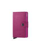 Lieblingstasche Secrid Miniwallet Crisple in vibrant pink textured leather with secure snap button closure