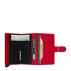 Lieblingstasche Secrid Miniwallet in vibrant red leather with an integrated card protector and snap button closure