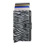 Lieblingstasche Secrid Miniwallet in black and white zebra print leather with RFID-protected aluminum card holder