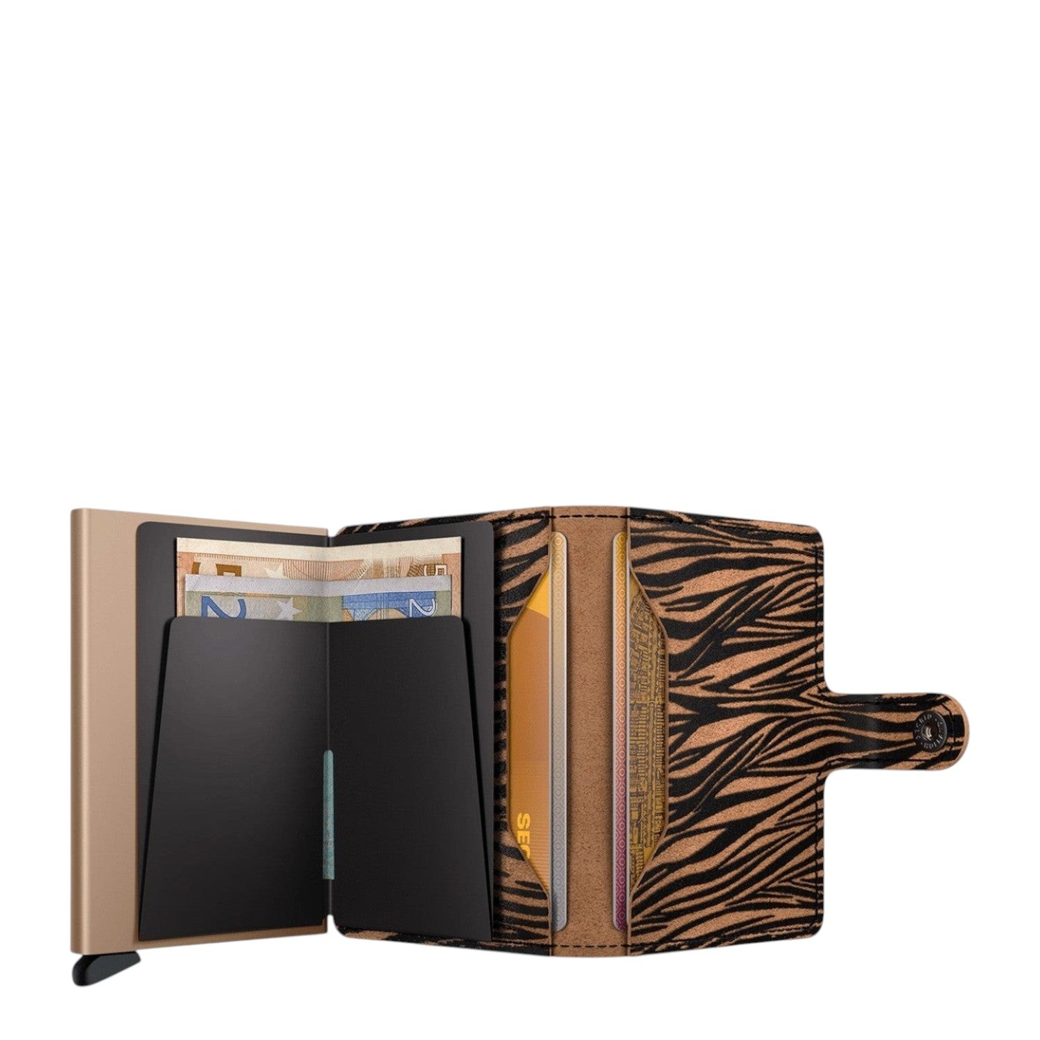 Lieblingstasche Secrid Miniwallet in zebra print leather with integrated card protector and cash storage