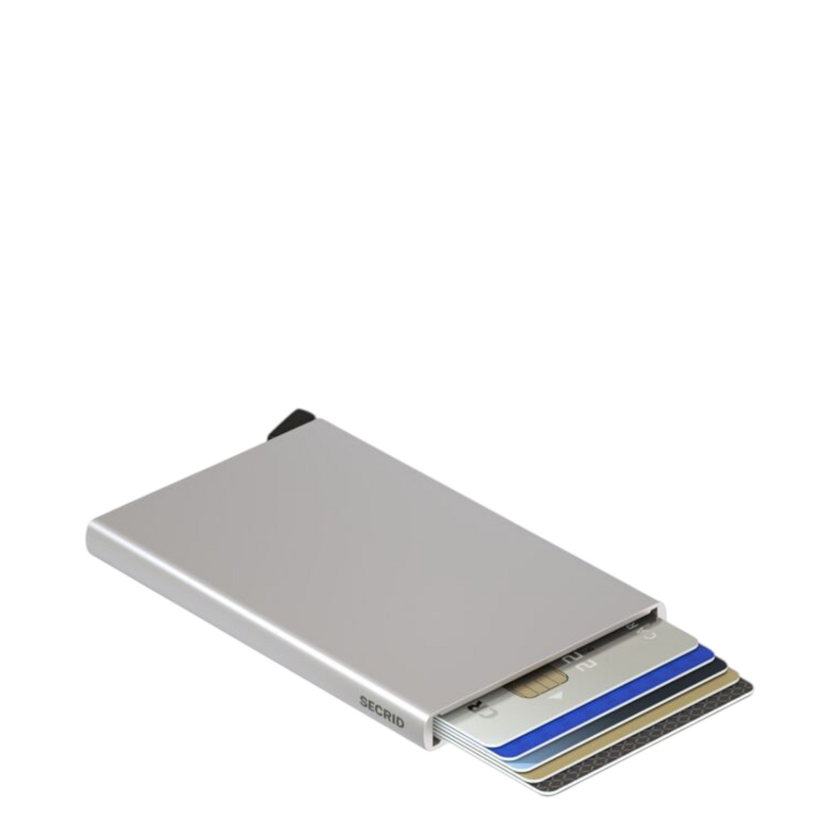 Lieblingstasche Secrid silver aluminium cardprotector with multiple credit cards sliding out