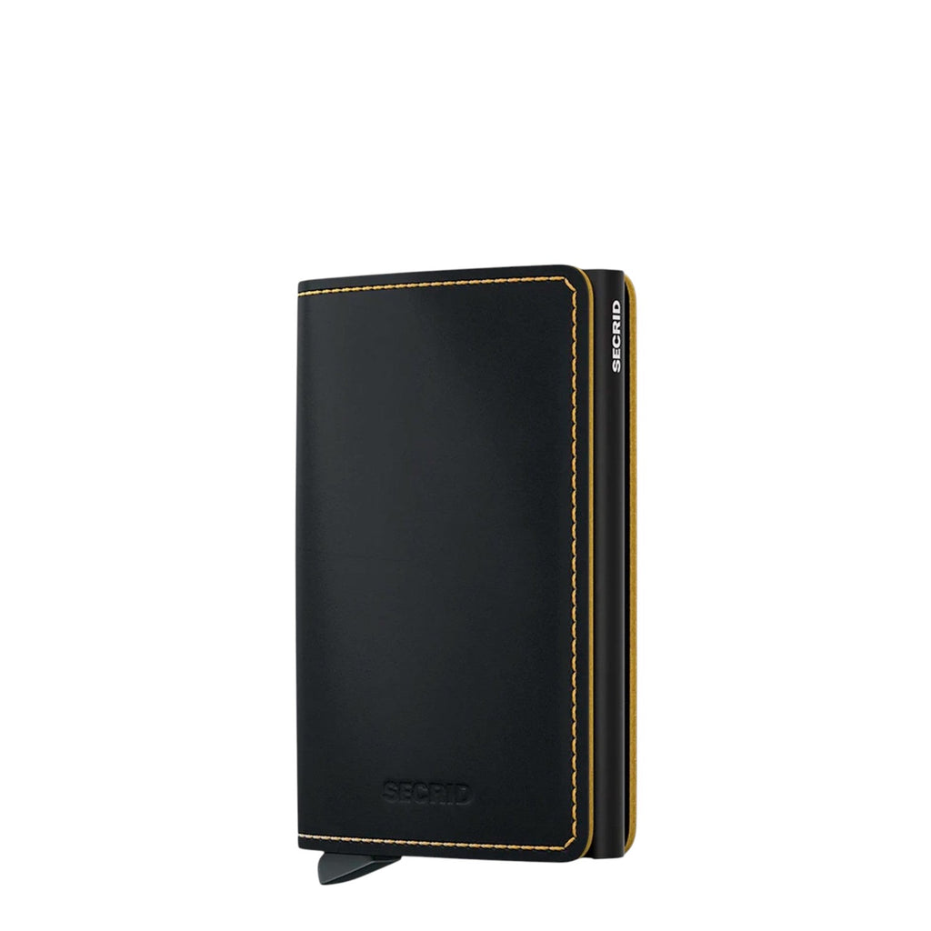 Lieblingstasche Secrid Slimwallet Matte in black leather with contrast stitching and RFID protection card holder