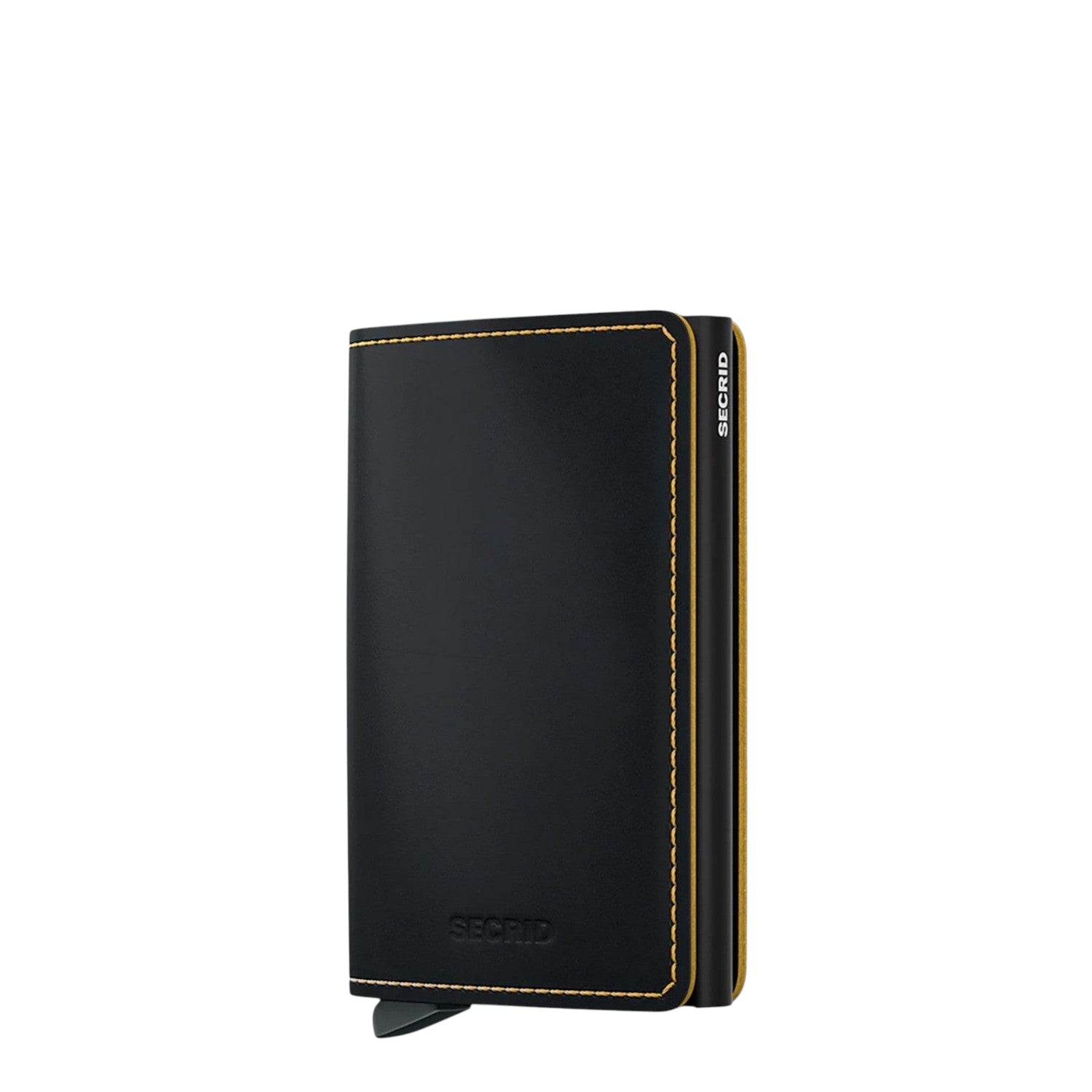 Lieblingstasche Secrid Slimwallet Matte in black leather with contrast stitching and RFID protection card holder