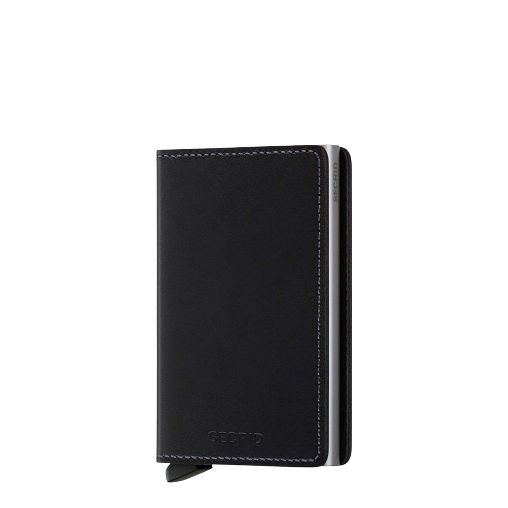 Lieblingstasche Secrid Slimwallet in black leather with integrated RFID-protected card protector mechanism