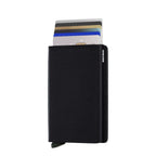 Lieblingstasche Secrid Slimwallet Crisple in black leather with RFID-protected card mechanism and textured finish