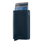 Lieblingstasche Secrid Slimwallet Original in navy blue leather with RFID-protected aluminium card protector