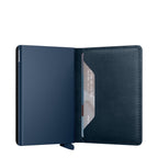 Lieblingstasche Secrid Slimwallet in navy blue leather with integrated card protector and RFID protection