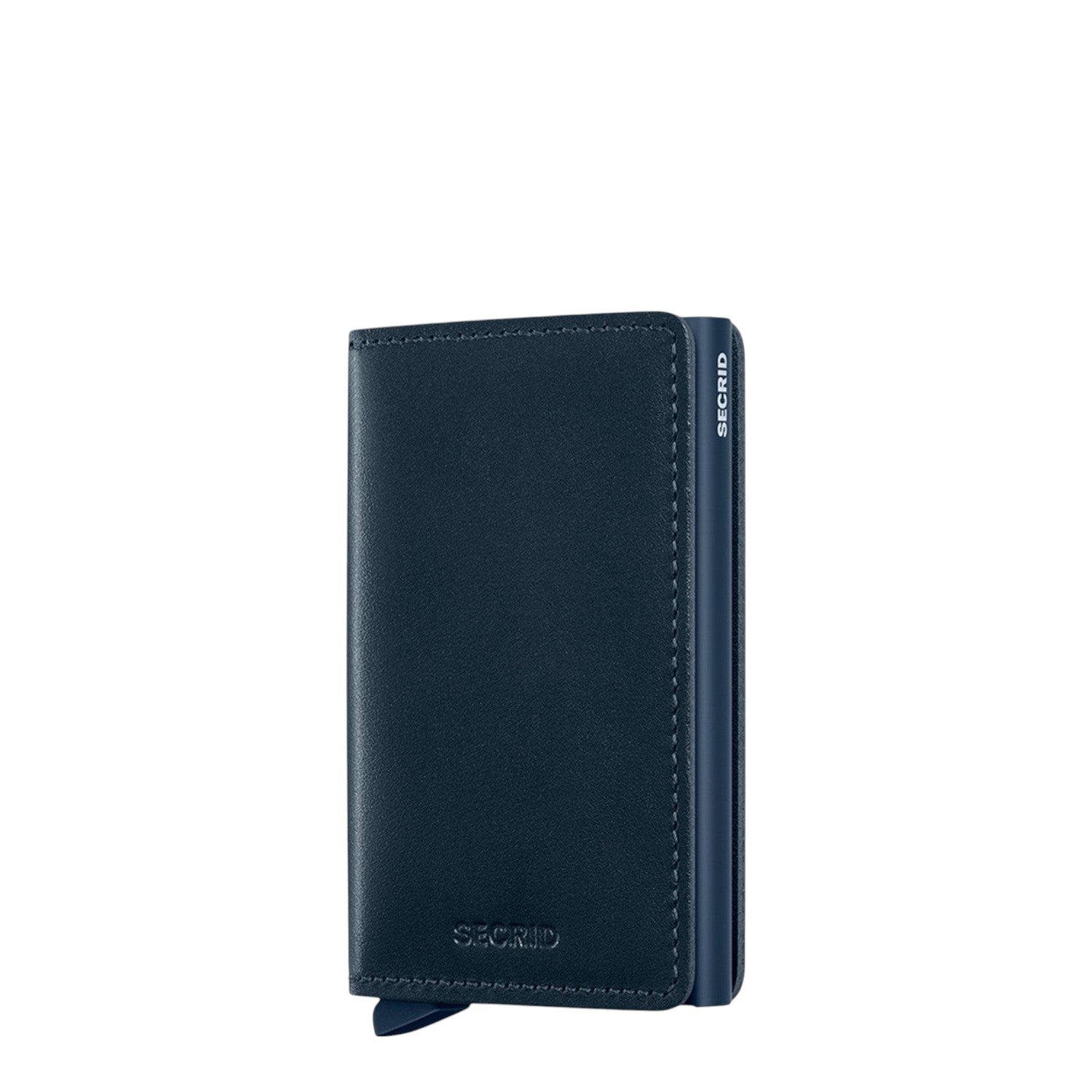 Lieblingstasche Secrid Slimwallet in navy blue leather with RFID protection and card ejector mechanism
