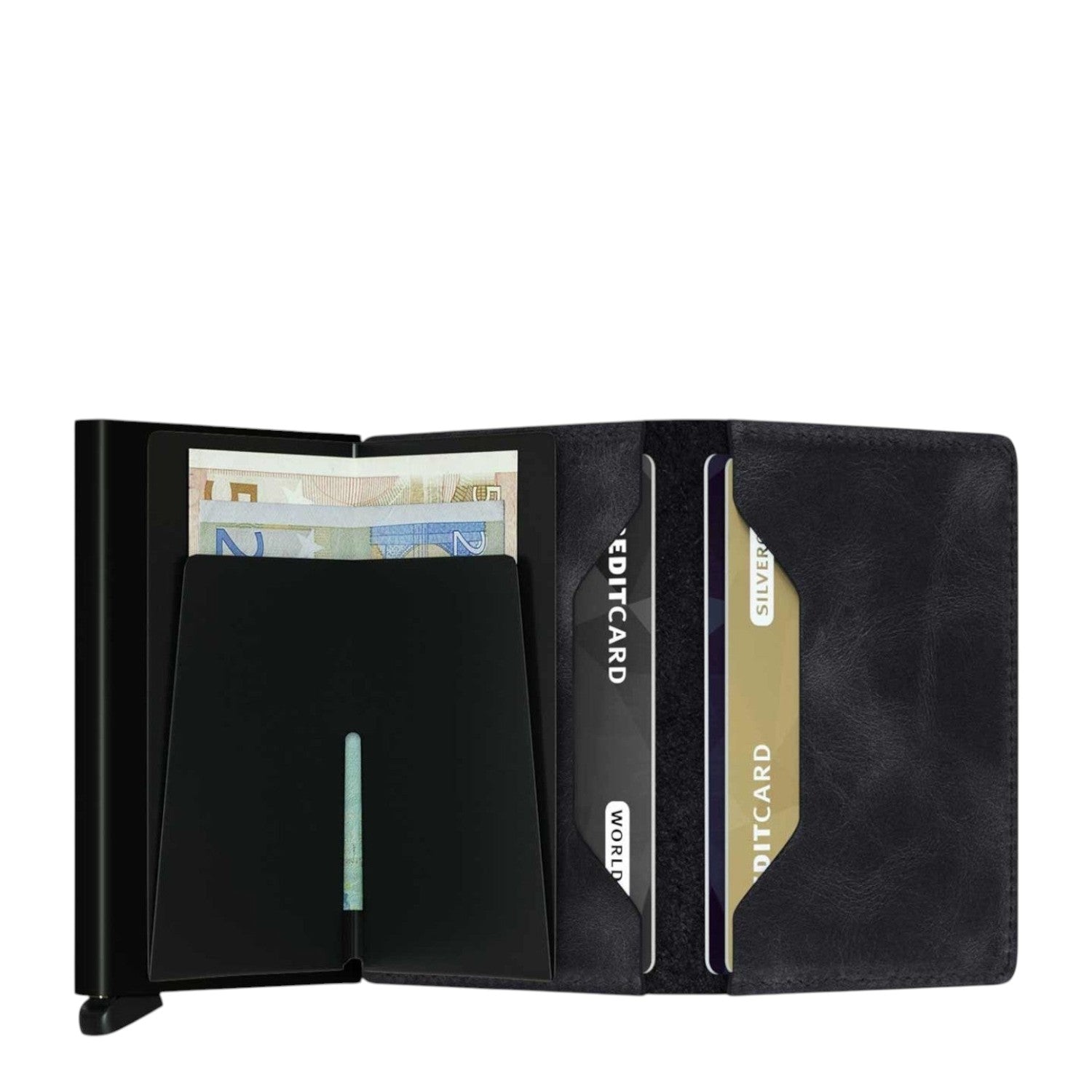 Lieblingstasche Secrid Slimwallet Vintage in black leather with RFID protection and card slots for secure storage