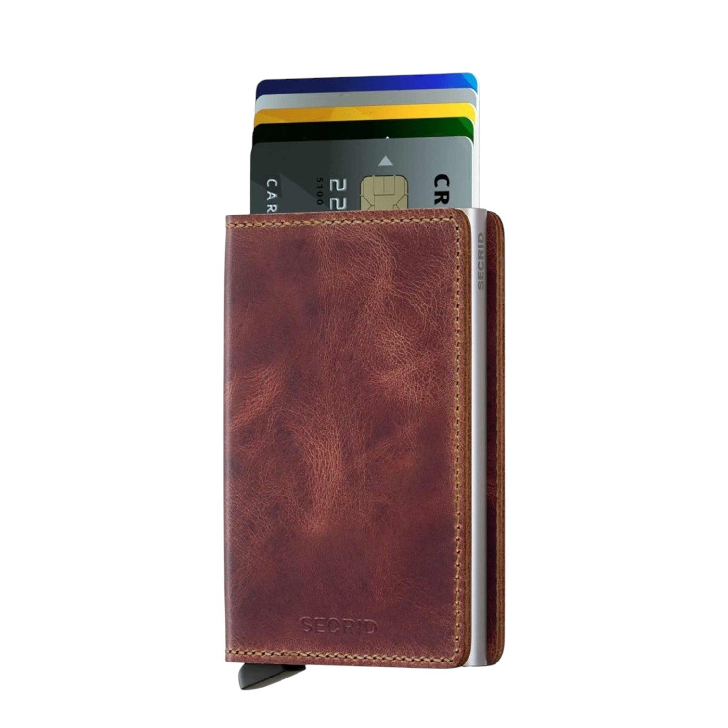 Lieblingstasche Secrid Slimwallet in vintage brown leather with card protector mechanism and RFID protection