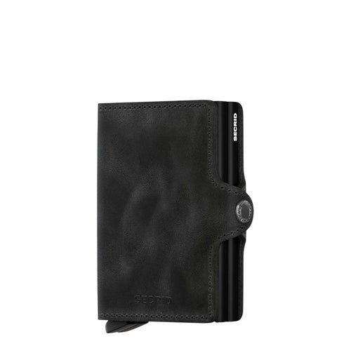 Lieblingstasche Secrid Twinwallet Vintage in black leather with RFID protection and card slide mechanism