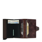 Lieblingstasche Secrid Twinwallet Vintage in dark brown leather with RFID protection and card slide mechanism