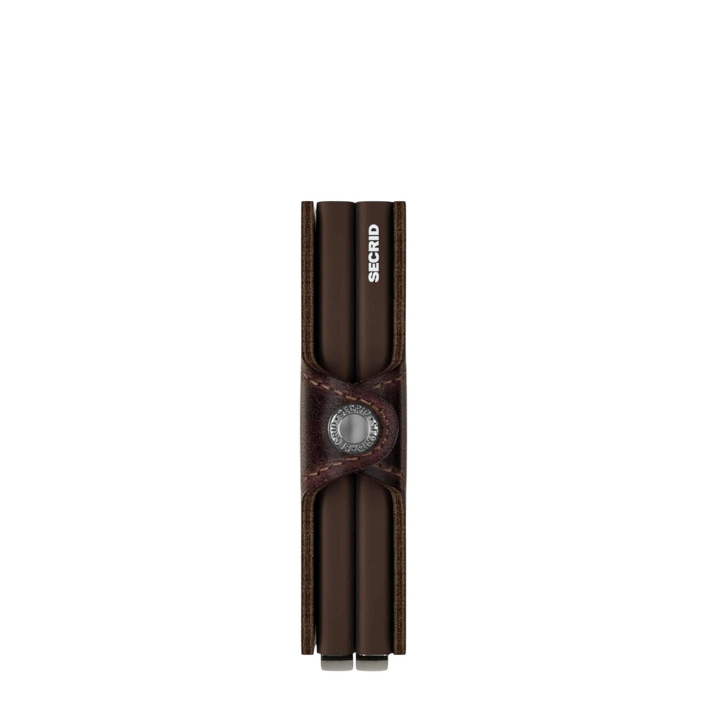 Lieblingstasche Secrid Twinwallet Vintage in dark brown leather with dual card protectors and snap button closure