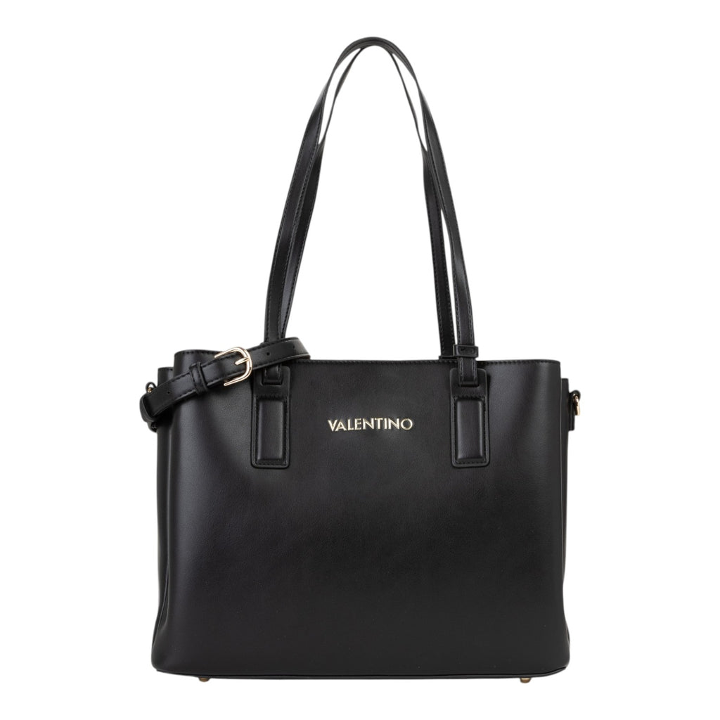Lieblingstasche Shopping Clio Re black leather tote bag with gold hardware and adjustable strap.
