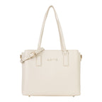 Lieblingstasche Shopping Clio Re cream leather tote bag with gold hardware and adjustable strap.