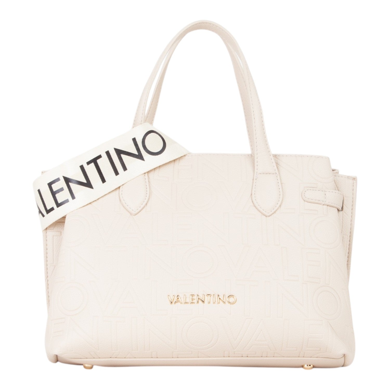 Lieblingstasche Shopping Pansy off-white leather tote bag with embossed logo and branded tag.