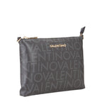 Lieblingstasche Shopping Regina Re dark grey monogram clutch bag with gold hardware and zip closure.