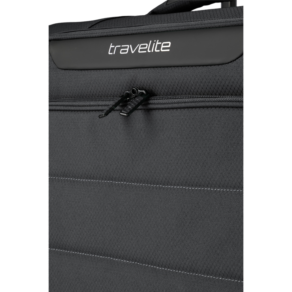 Lieblingstasche Skaii trolley suitcase in black with durable fabric texture and travelite logo detail