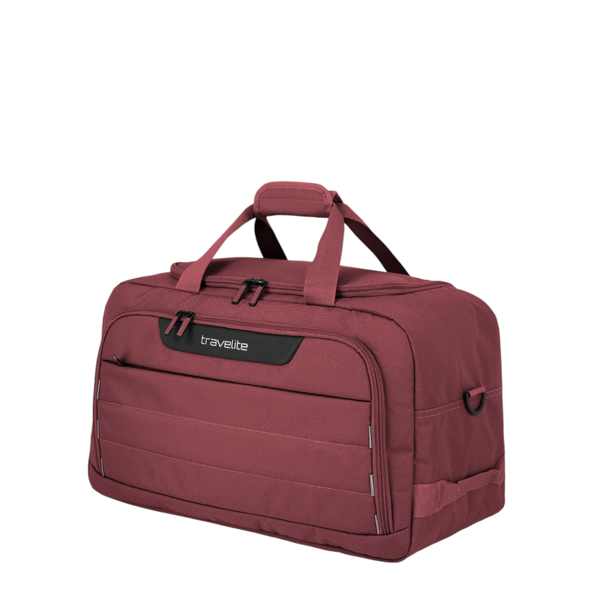 Lieblingstasche Skaii weekender rucksack in burgundy red with durable fabric, top handles, and front zip pocket.