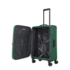 Lieblingstasche Skaii medium green expandable 4-wheel trolley suitcase with open interior and packing straps