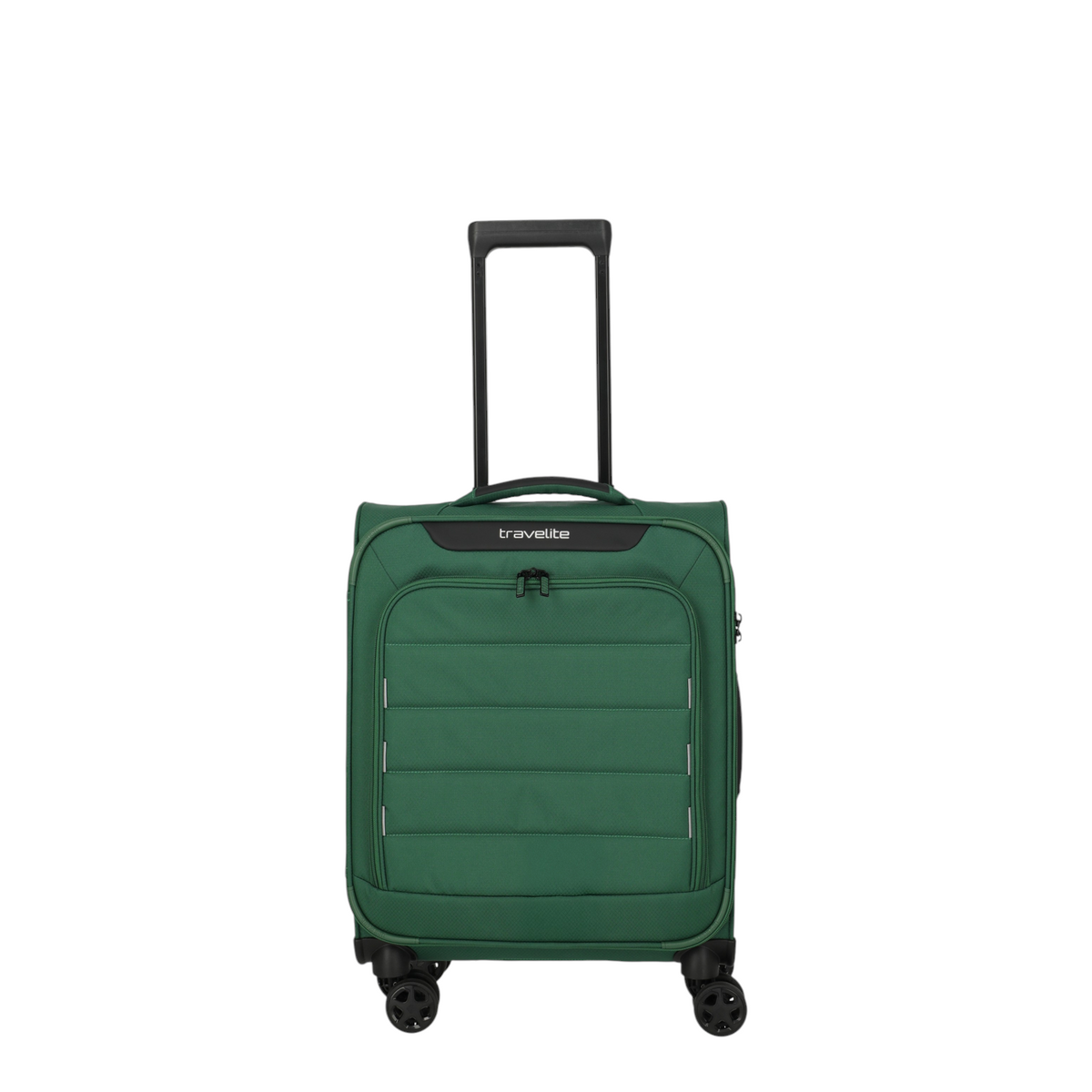 Lieblingstasche Skaii 4-wheel carry-on trolley in green with a telescopic handle and front zippered pocket.