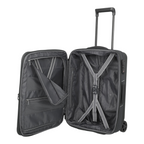 Lieblingstasche Skaii Trolley 2W Hybrid S open with interior compartments, grey lining, and packing straps