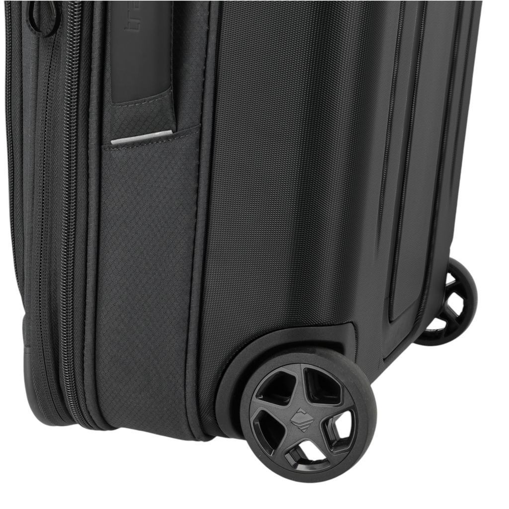 Lieblingstasche Skaii 2W hybrid trolley suitcase in black featuring durable wheels and textured fabric side panel