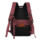 Lieblingstasche Skaii Rucksack M in burgundy with padded black mesh back panel and secure zippered pocket