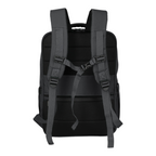 Back view of the black Lieblingstasche Skaii Rucksack M featuring padded shoulder straps and a chest buckle.