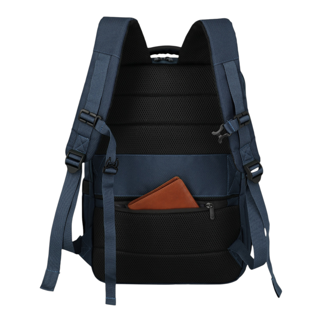 Lieblingstasche Skaii Rucksack M in navy blue with padded back, adjustable straps, and a rear zippered pocket