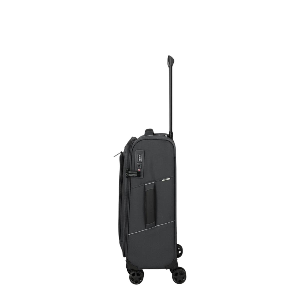 Lieblingstasche Skaii Trolley 4W S in black, a compact soft-shell carry-on suitcase with four wheels and TSA lock.