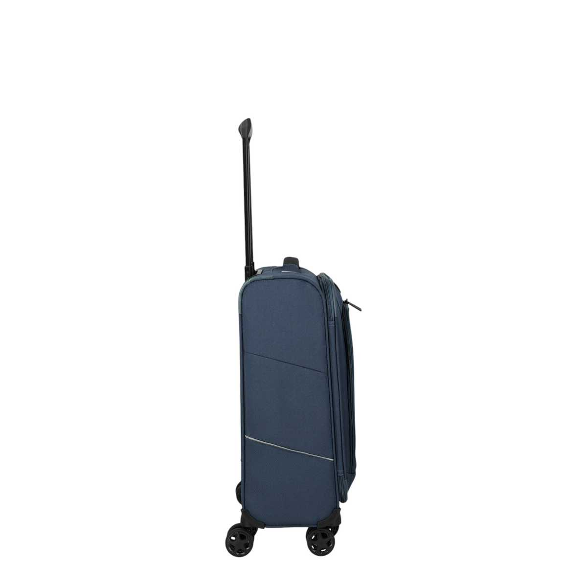 Lieblingstasche Skaii Trolley 4W S in dark blue with four wheels and an extendable handle, side view