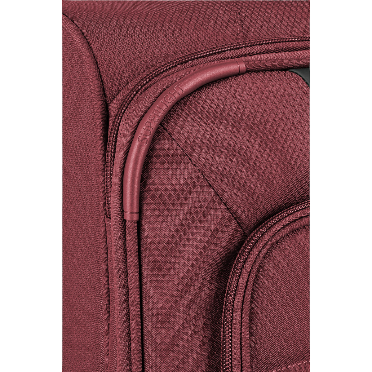 Lieblingstasche Skaii Trolley 4W S in burgundy fabric with Superlight branding detail on the handle