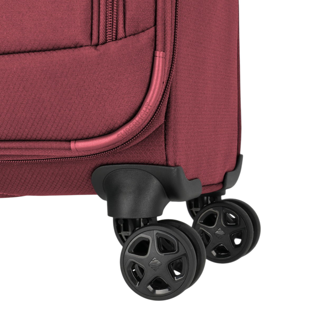 Lieblingstasche Skaii trolley suitcase in burgundy with durable 360-degree spinner wheels and zippered front pocket