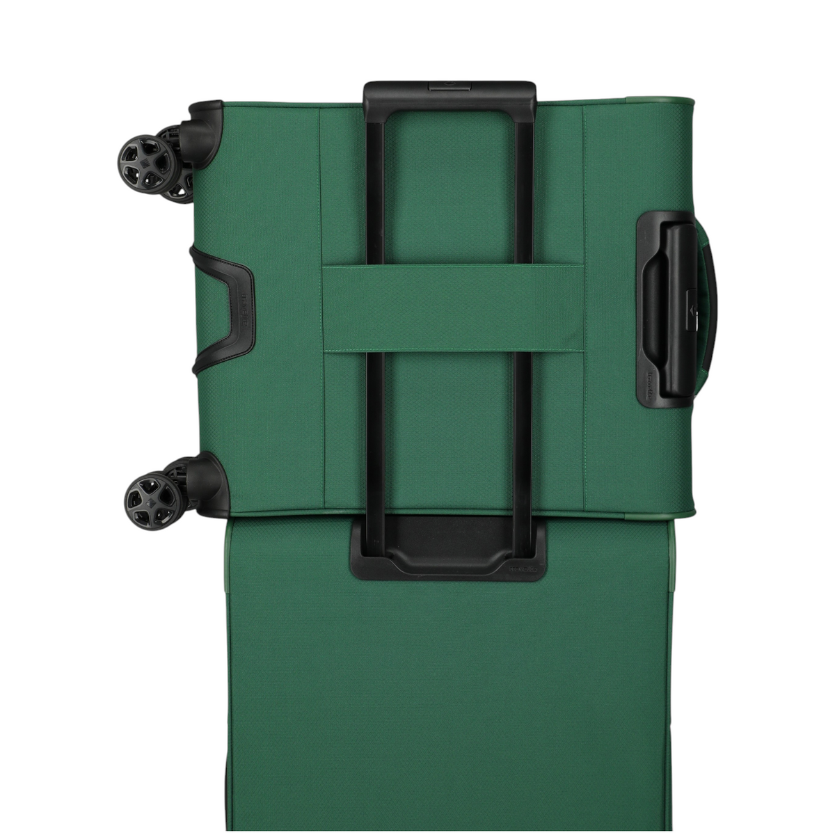 Lieblingstasche Skaii Trolley 4W S in green featuring a telescopic handle and smooth-rolling wheels for easy travel.