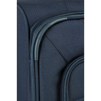 Close-up of the navy blue Lieblingstasche Skaii Trolley 4W S featuring a durable fabric texture and zipper detail.