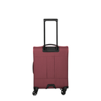 Lieblingstasche Skaii Trolley 4W S in dark red with a telescopic handle and four spinner wheels, back view.