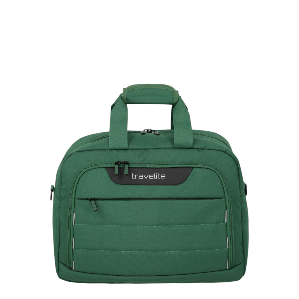 Lieblingstasche Skaii Weekender travel bag in green with front zip pocket and top carry handles