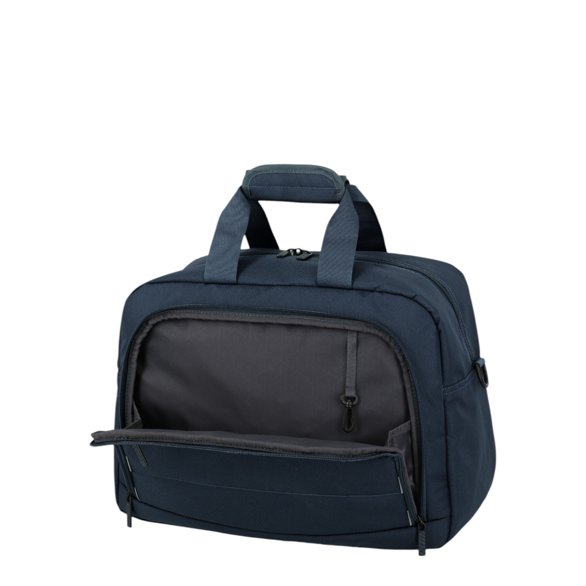 Lieblingstasche Skaii Weekender travel bag in navy blue with a front zippered pocket and sturdy carry handles