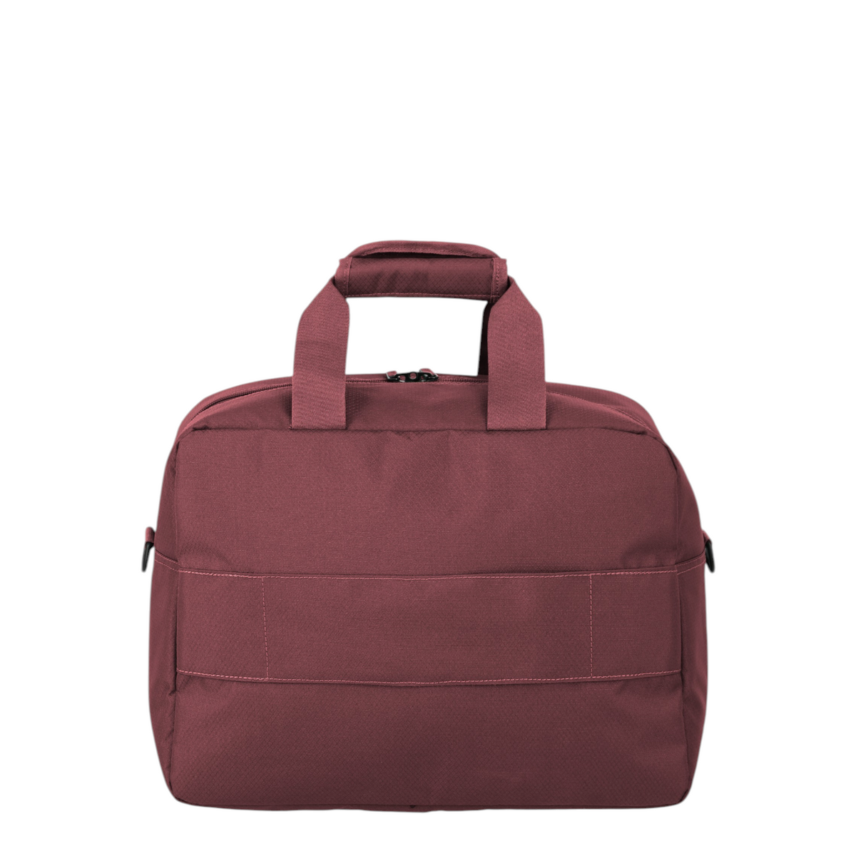 Lieblingstasche Skaii Weekender travel bag in dark red fabric with sturdy top handles and a zippered main compartment.