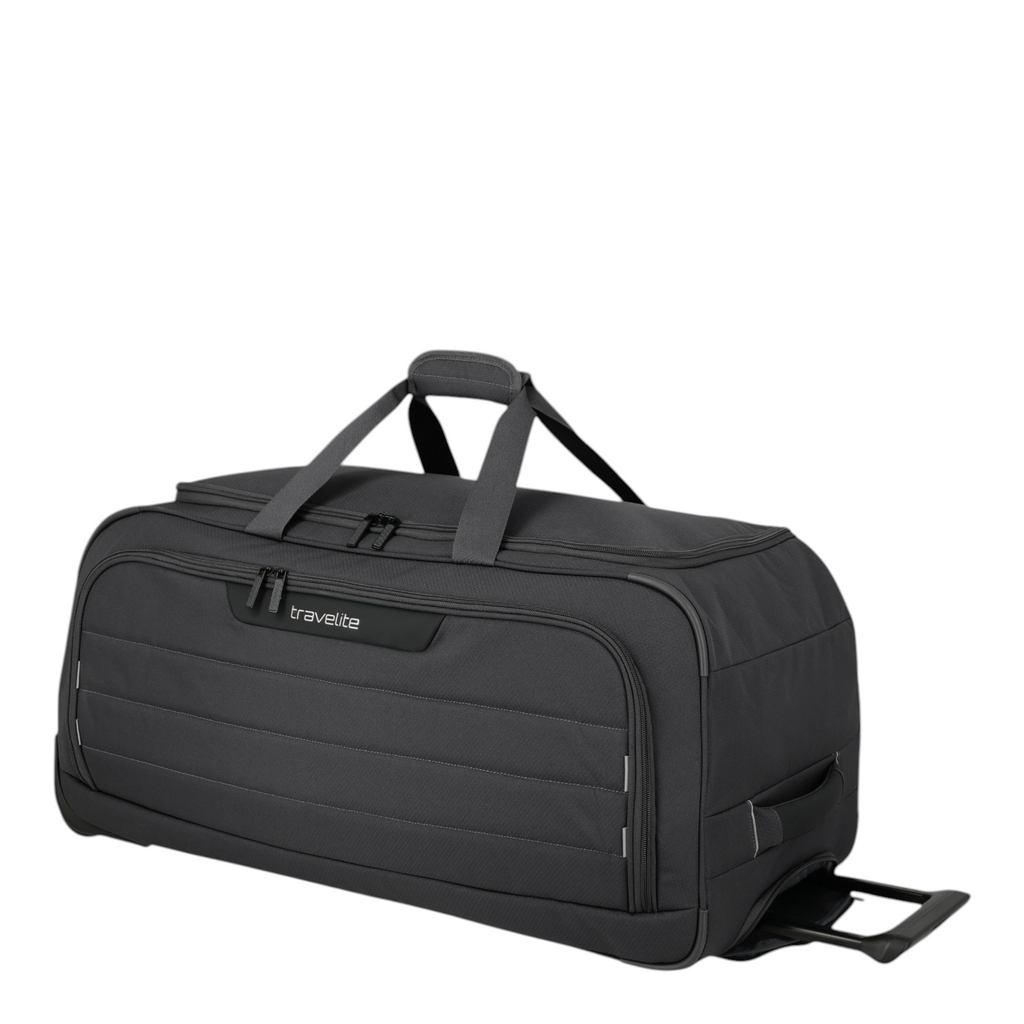 Lieblingstasche Skaii wheeled duffle bag in black with telescopic handle and durable fabric construction
