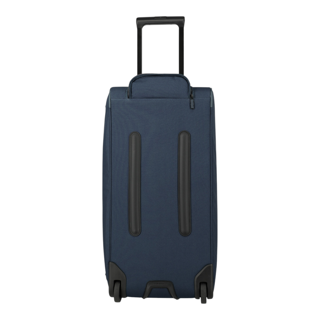 Lieblingstasche Skaii Wheeled Duffle M in navy blue with a retractable handle and durable base wheels