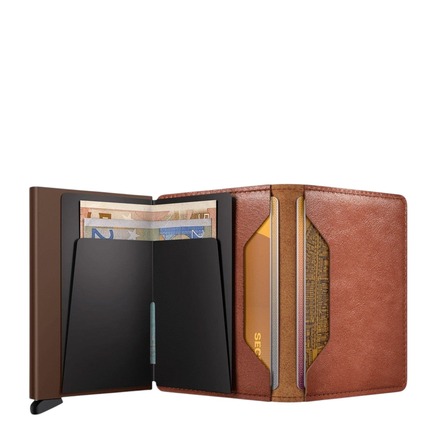 Lieblingstasche Secrid Slimwallet Vintage in brown leather with black card protector and internal card slots