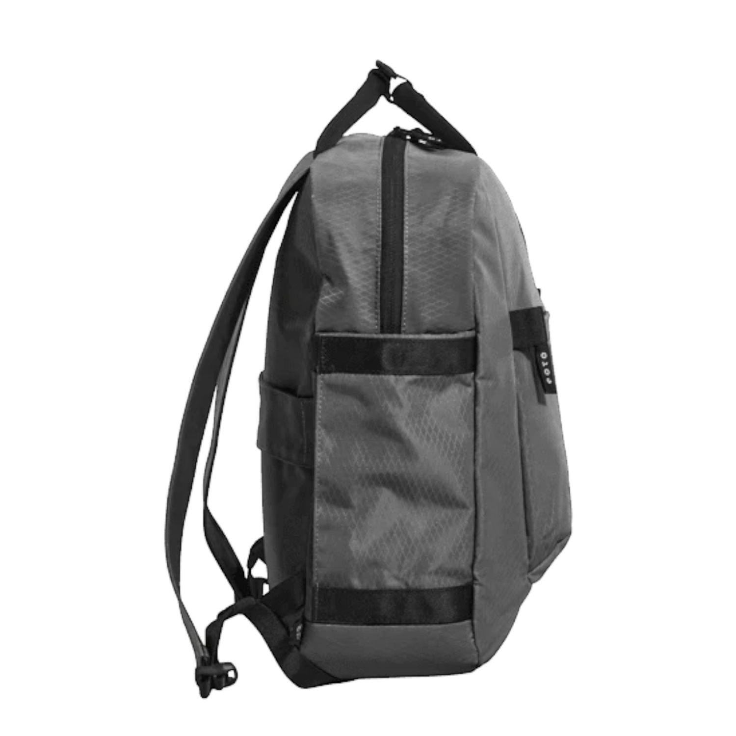 Lieblingstasche eoto Small16 grey compact daypack with water-repellent recycled fabric and side view