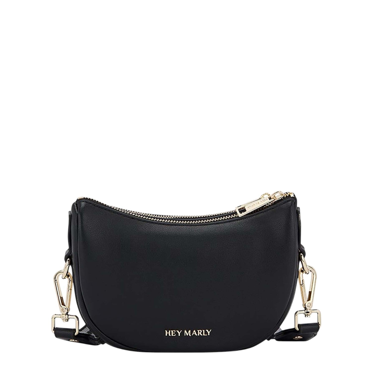 Lieblingstasche Sporty Sister black crossbody bag with gold hardware and clean strap for casual city looks