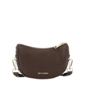 Lieblingstasche Sporty Sister dark brown crescent-shaped crossbody bag with gold hardware and zipper closure